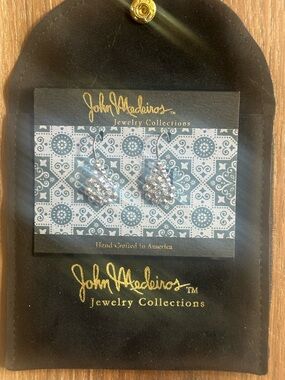 John Medeiros Silver Crystal Cluster Earrings